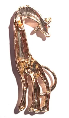 **NEW ARRIVAL** AMBER & GOLD GIRAFFE BROOCH (2¾" x 1") with Amber Body "Stones and Green Eyes, Gold Feet, Tail and...