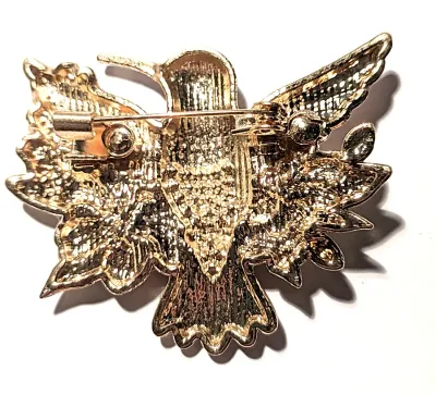 **NEW ARRIVAL** PINK & GREEN Ceramic Styled HUMMINGBIRD BROOCH (1¾" x 1½") with Pink Flowers and Wings Out-Stretched on a...