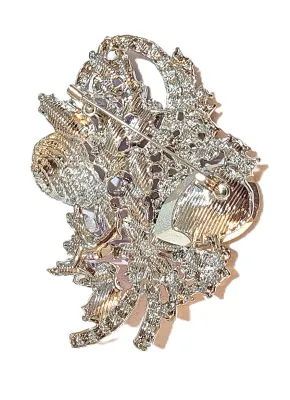 **NEW ARRIVAL** Large PURPLE, LAVENDER & AMBER Colored Stones BOUQUET BROOCH (3½" x 2½") with Large Purple Central Stone on...