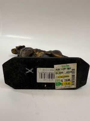 Sale Photo Thumbnail #58: 19th-century style bronze sculpture of a hunting dog mounted on a dark rectangular base