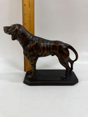 Sale Photo Thumbnail #59: 19th-century style bronze sculpture of a hunting dog mounted on a dark rectangular base