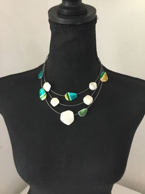 Beautiful statement, necklace, silver toned, signed