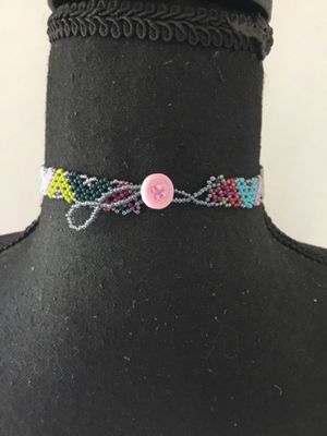 Cute BoHo choker glass bead necklace