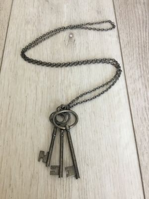 Cute bronze, toned, skeleton Key, costume, statement, necklace