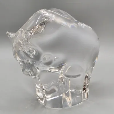 LOT 133: Murano-Style Solid Glass Bull Sculpture