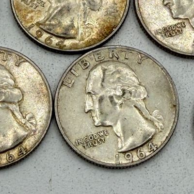 LOT 178: 1964 US Quarters ( 10 Coins) - 90 % Silver