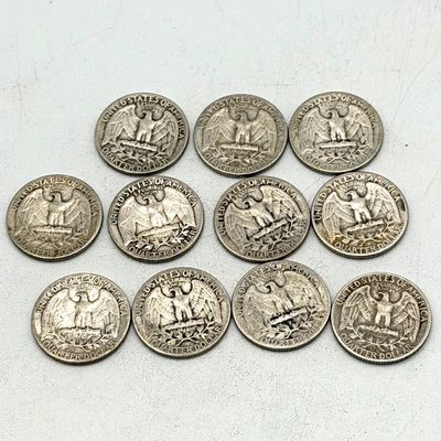 LOT 172: 1950s US Quarters (11) - 90% Silver