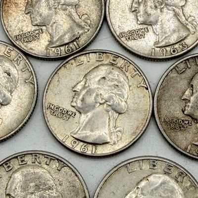 LOT 169: 1960s Silver Quarters (10) - 90% Silver