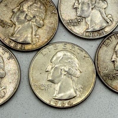 LOT 174: US Quarters - 1964 (10 coins) - 90 % Silver