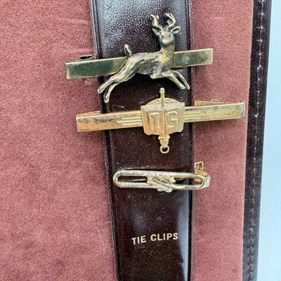 LOT 97: Vintage Men's Jewelry Collection - Watches, Tie Clips, Pins and More - in Case