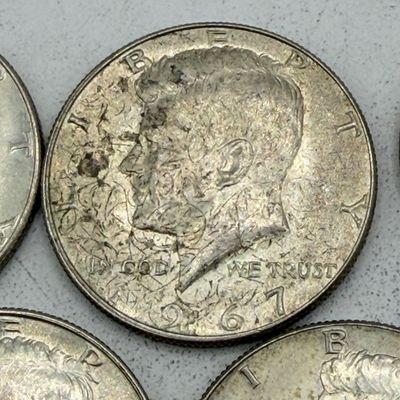 LOT 177: Kennedy Half Dollar Coins (10) 1967 - 40% Silver
