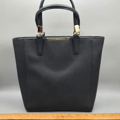 LOT 150: Black Coach Madison Saffiano Leather Mini Tote Bag