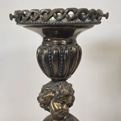 LOT 69: Pair of Vintage Victorian-style Figural Banquet and Parlor Table Lamps/ 30" Tall