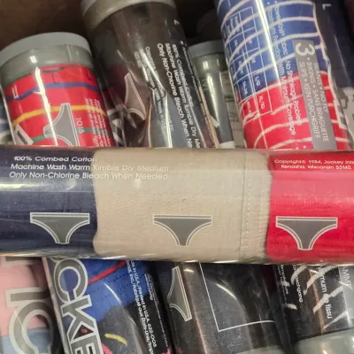 LOT 56: Multiple Jockey Elance Men's Tube Bikini Underwear Packages Sizes Medium and Large/ NIP