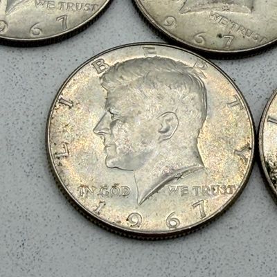 LOT 177: Kennedy Half Dollar Coins (10) 1967 - 40% Silver