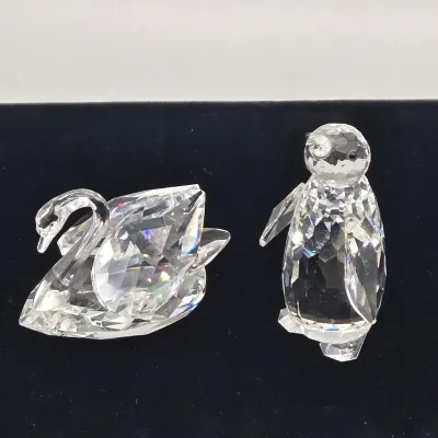 LOT 138: Damaged Vintage Swarovski Crystal Swan and Penguin Figurines
