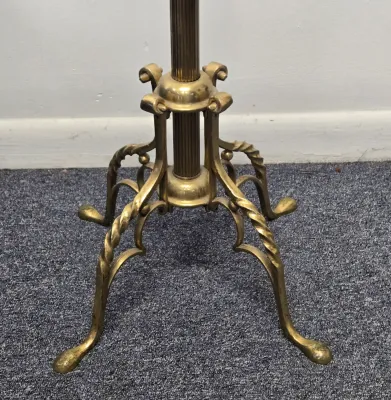 LOT 68: Vintage 1960s Hollywood Regency Brass Coat Rack / 70" Tall