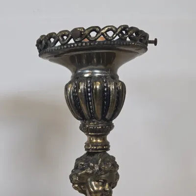 LOT 69: Pair of Vintage Victorian-style Figural Banquet and Parlor Table Lamps/ 30" Tall
