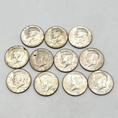 LOT 171: Kennedy Half Dollar Coins (11) - 1968 - 1969 - 40% Silver