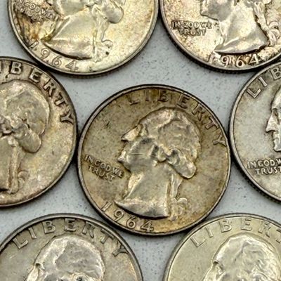 LOT 174: US Quarters - 1964 (10 coins) - 90 % Silver