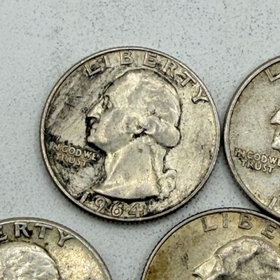 LOT 178: 1964 US Quarters ( 10 Coins) - 90 % Silver