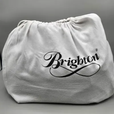 LOT 147: Black Python-embossed Leather Hobo Bag by Brighton