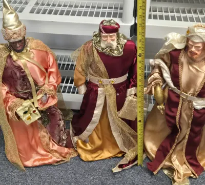 LOT 75: Vintage Dromedary Camel Figurines and Nativity Set Including 3 Kings, Mary, Joseph, Baby Jesus, and More