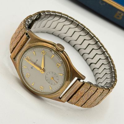 LOT 83: Working Vintage 1962 Bulova Senator Watch w/ 10K RGP Bezel in Original Case
