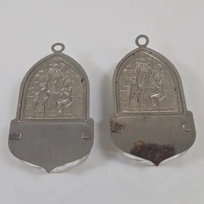 LOT 53: "Bless This House" Wall Art Print, Pair of Holy Water Fonts, Decorative Wall Plate Featuring Jesus Christ, Handcrafted...