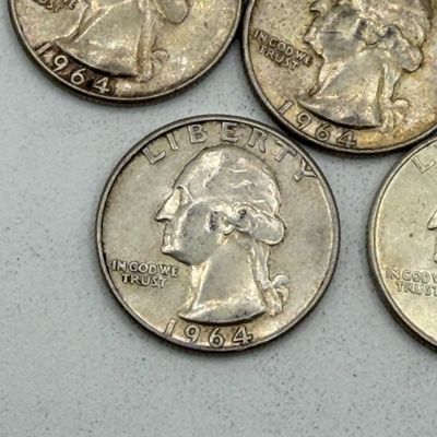 LOT 174: US Quarters - 1964 (10 coins) - 90 % Silver