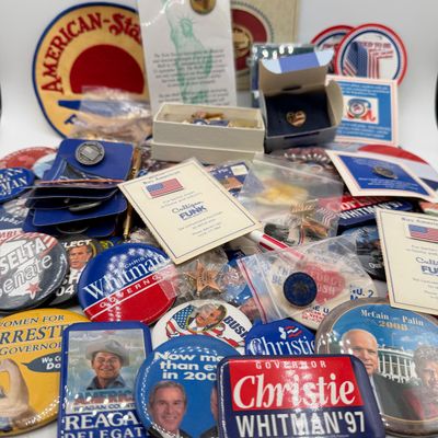 LOT 85: Big Lot of Political Pins. Buttons and More