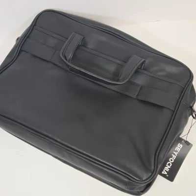 LOT 63: Seyfocnia Leather Laptop Briefcase, AUVON Seat Cushion, Collection of Men's Handkerchiefs, and More