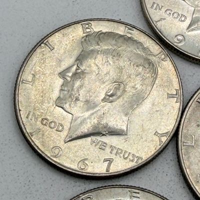LOT 177: Kennedy Half Dollar Coins (10) 1967 - 40% Silver