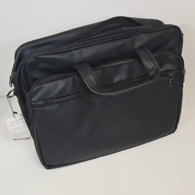 LOT 63: Seyfocnia Leather Laptop Briefcase, AUVON Seat Cushion, Collection of Men's Handkerchiefs, and More