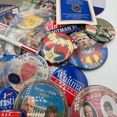 LOT 85: Big Lot of Political Pins. Buttons and More