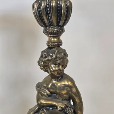 LOT 69: Pair of Vintage Victorian-style Figural Banquet and Parlor Table Lamps/ 30" Tall