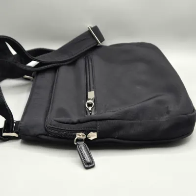 LOT 145: Black Nylon Crossbody Shoulder Bag with an Adjustable Strap by Hobo International