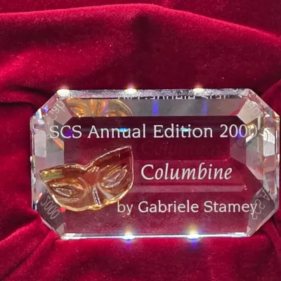 LOT 139: Vintage Swarovski SCS Crystal Ball Paperweight w/Original Box, 2000 Annual Edition Columbine Plaque in Original Box, Centenary...