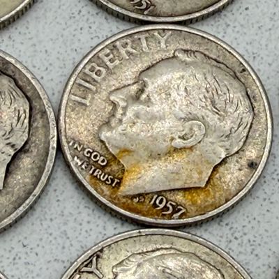 LOT 179: US Roosevelt Dimes ( 12 Coins) - 1950s, 60s - 90% Silver