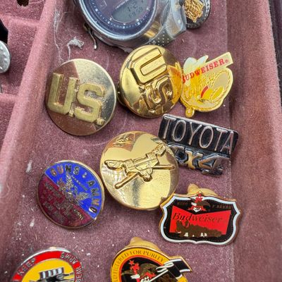 LOT 97: Vintage Men's Jewelry Collection - Watches, Tie Clips, Pins and More - in Case