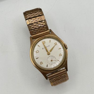 LOT 83: Working Vintage 1962 Bulova Senator Watch w/ 10K RGP Bezel in Original Case