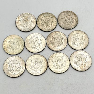 LOT 171: Kennedy Half Dollar Coins (11) - 1968 - 1969 - 40% Silver