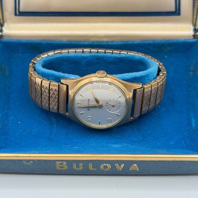 LOT 83: Working Vintage 1962 Bulova Senator Watch w/ 10K RGP Bezel in Original Case