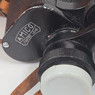 LOT 60: Vintage Amico 7x50 Coated Lens Binoculars with Leather Case