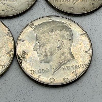 LOT 177: Kennedy Half Dollar Coins (10) 1967 - 40% Silver