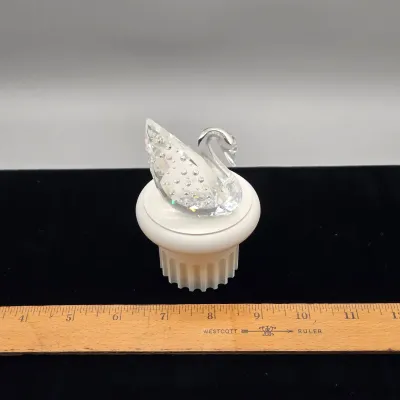 LOT 139: Vintage Swarovski SCS Crystal Ball Paperweight w/Original Box, 2000 Annual Edition Columbine Plaque in Original Box, Centenary...