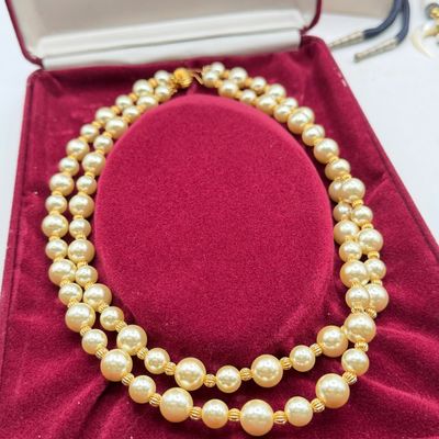 LOT 88: Costume Jewelry Collection - Camrose & Kross Jackie Kennedy Faux Pearls, Joan Rivers Statement Necklace and More