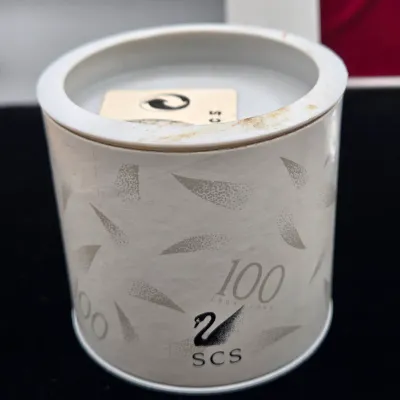 LOT 139: Vintage Swarovski SCS Crystal Ball Paperweight w/Original Box, 2000 Annual Edition Columbine Plaque in Original Box, Centenary...