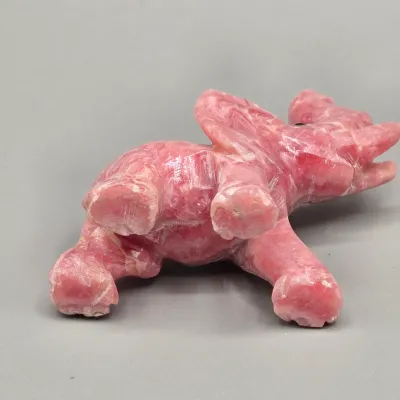 LOT 134: Hand-carved Miniature Elephant Figurine Made of Pink Rhodonite Crystal