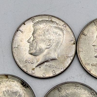LOT 171: Kennedy Half Dollar Coins (11) - 1968 - 1969 - 40% Silver